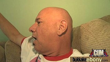 First time ebony with a group of white dicks 12