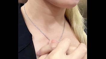 Asian girl masturbates in elevator and someone came in