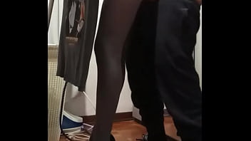 Preview milf gets fucked while ironing in heels and cums on pantyhose