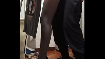 Preview milf gets fucked while ironing in heels and cums on pantyhose