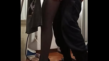 Preview milf gets fucked while ironing in heels and cums on pantyhose