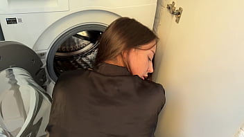 Stepbrother Take Off Step Sister Panties And Fuck Her While She Can't Get Out Of The Washing Machine Step Sis Stuck thumbnail