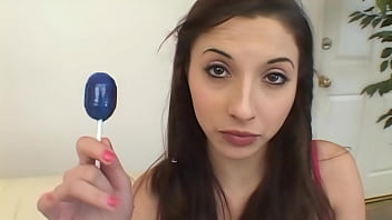 Karina kay trades sucking a lollipop for cock and then gets her ass fucked