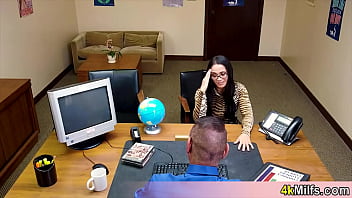 The new office emplyer chick is ready to do anything