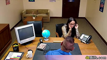 The new office emplyer chick is ready to do anything