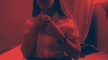 Horny student touching herself and teasing while undressed for make u cum and get an a Horny student touching herself and teasing while undressed for make u cum and get an a