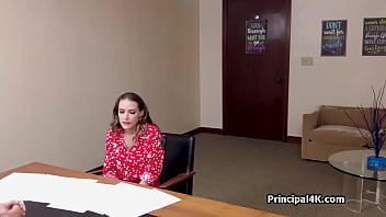 Housewife's nice big tits make principal horny for a little sucky fucky