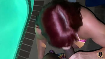 Red & fringe haired marcy diamond sucks & fucks rome major's prick