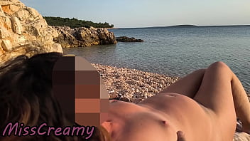 Risky sex on a nudist beach in she gets touched while nude misscreamy