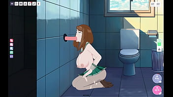 Ochako uraraka gives a blowjob to one of her clients lust's cupid