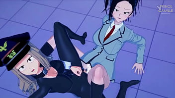 Yaomomo and camie adorable lesbian teen scissoring boku no hero academia