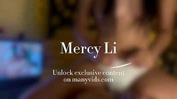 Asian gf play's cock hero handjob with a big cumshot