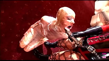 A novice blonde is instructed on how to manipulate a large phallus in her genital region