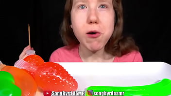 Songbyrd eats squirting jelly candies