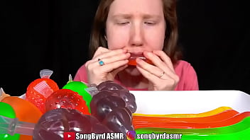 Songbyrd eats squirting jelly candies