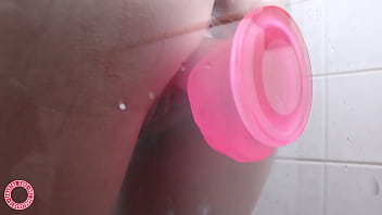 It's shower & dildo fucking time samantha rone pounds her pink toy