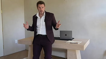 Office boss solo tommy wood jerking his cock huge cumshot