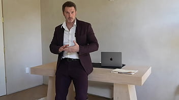 Office boss solo tommy wood jerking his cock huge cumshot