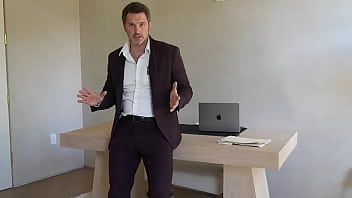 Office boss solo tommy wood jerking his cock huge cumshot