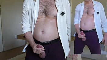 Office boss solo tommy wood jerking his cock huge cumshot