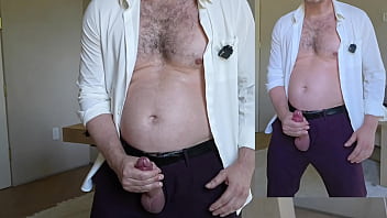 Office boss solo tommy wood jerking his cock huge cumshot