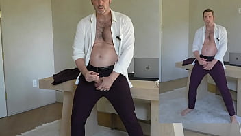 Office boss solo tommy wood jerking his cock huge cumshot