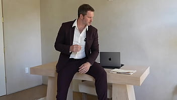 Office boss solo tommy wood jerking his cock huge cumshot