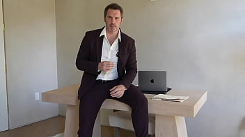 Office boss solo tommy wood jerking his cock huge cumshot