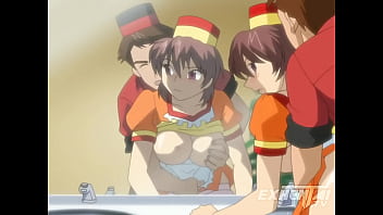 Jefe juega con su tímida empleada mientras ayuda a un cliente hentai sin censura subtítulos