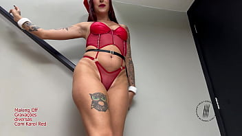 Bastidores da cena de natal com karol red