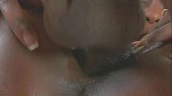 Busty girl fucks and sucks a huge black monster cock