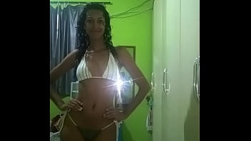 Jade brunette teasing at home