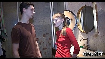 That babe raises her blue top