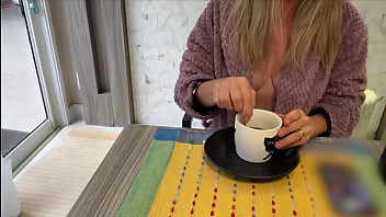 Milf loves fresh warm cream from stepson's balls