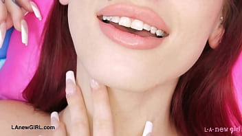 Hot brunette naked close up