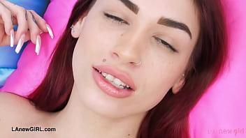 Hot brunette naked close up