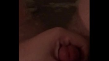 Straight fatty stroking in bubble bath