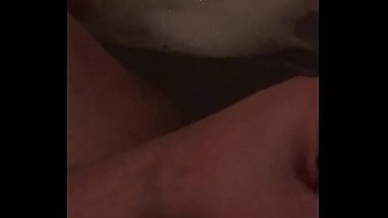 Straight fatty stroking in bubble bath