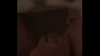 Straight fatty stroking in bubble bath