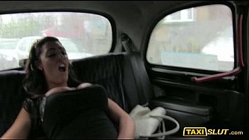 Huge juggs ava drilled with the driver at the backseat of his cab