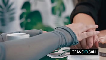 Hot shemale waitress fucks her old bestie during after hour