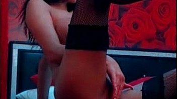 Skinny teen brunette rubs clit on webcam