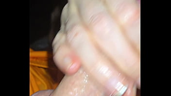 Sexygamermomma licks up every drop after perfect handjob