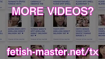 Japanese asian tongue spit fetish