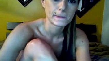 Blue eyed teen brunette fucks her pussy with dildos and fingerfucks herself on cam