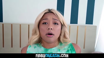 Sisters and stepbrothers reveals their mutual attraction while sharing the bed