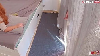 The stepson takes out his penis in front of his stepmother and she starts sucking it sweetly and asks him to fuck her and then cum in her mouth