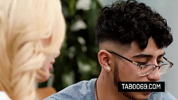 Blonde stepmom enjoys getting fucked from behind by stepson