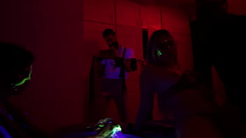 Blonde girl getting hot and inspired