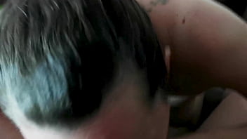 Amateur brunette sucks big dick twice & cum in mouth